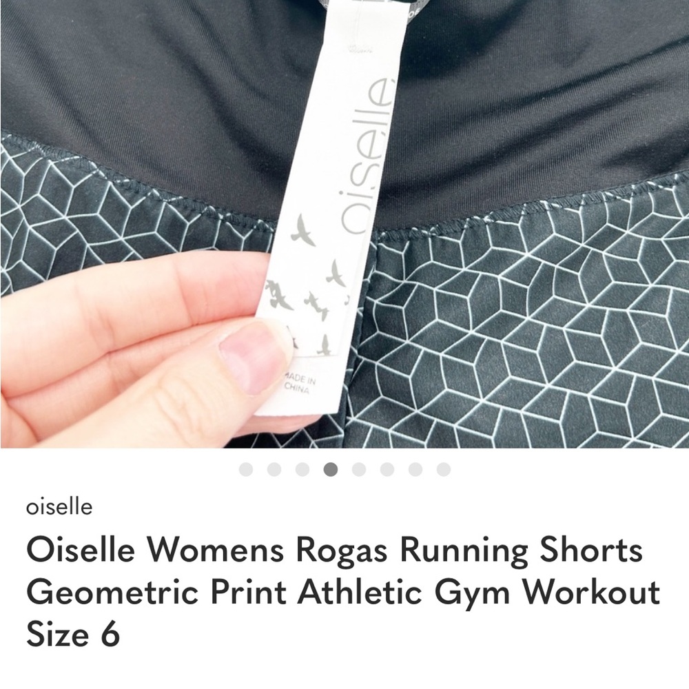 Oiselle Womens Rogas Running Shorts Geometric Print Athletic Gym Workout Size 6 - Picture 5 of 7